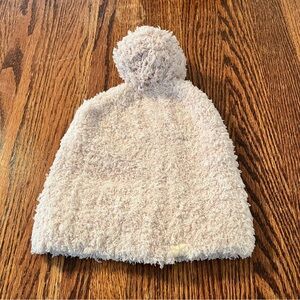 Barefoot Dreams Cream Fuzzy Pom-Pom Hat